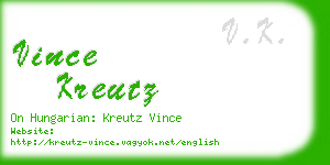 vince kreutz business card